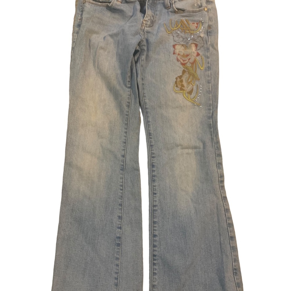 HINT Jeans. Floral boot cut size 7